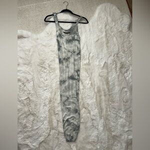 Enza Costa Gray Tie-Dye Midi Dress